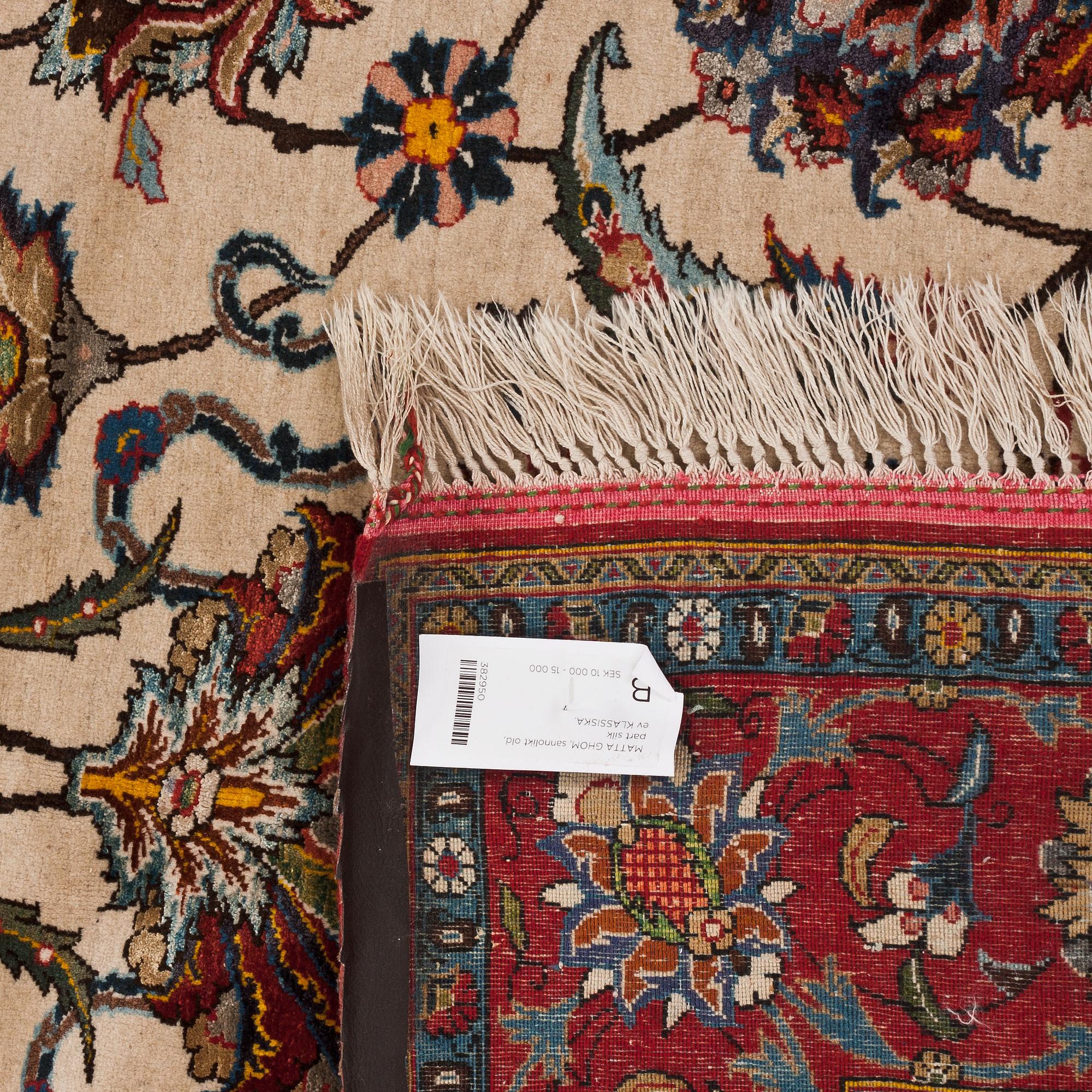 MATTA, sannolikt old, Ghom, part silk, ca 354 X 236 cm.