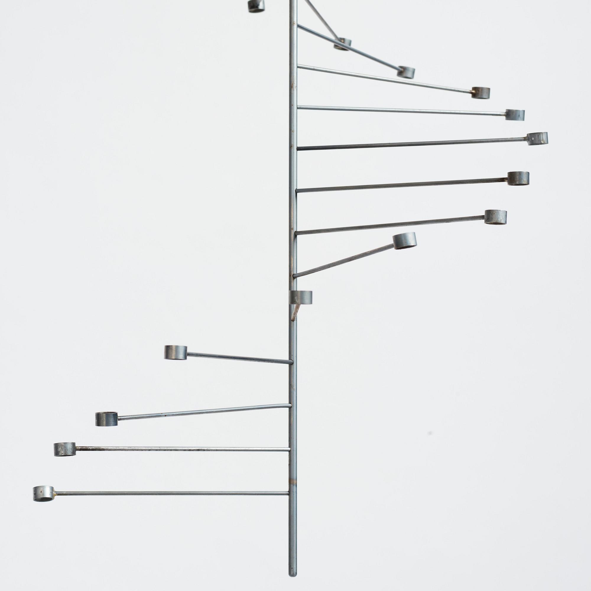 Poul Kjaerholm, a "PK 101" chandelier for E Kold Christensen, Denmark post 1956.