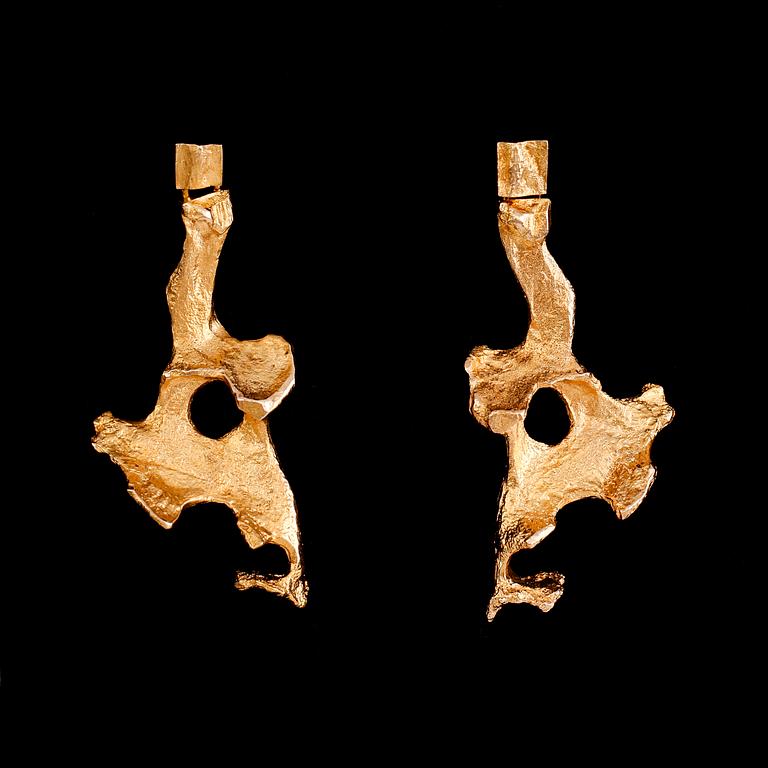 ÖRHÄNGEN, 1 par, 14 k guld, Björn Weckström, Lapponia, Finland 1971. Vikt 15 g.