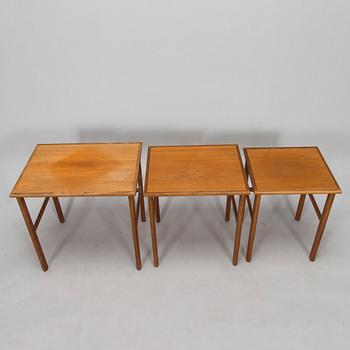 Olof Ottelin,  A 1960s 'Triplex' nesting table for Oy Stockmann Ab, Keravan Puusepäntehdas, Finland.