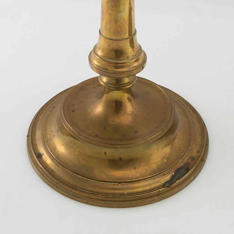 Candelabra, brass, a pair, Art Nouveau, early 20th century.