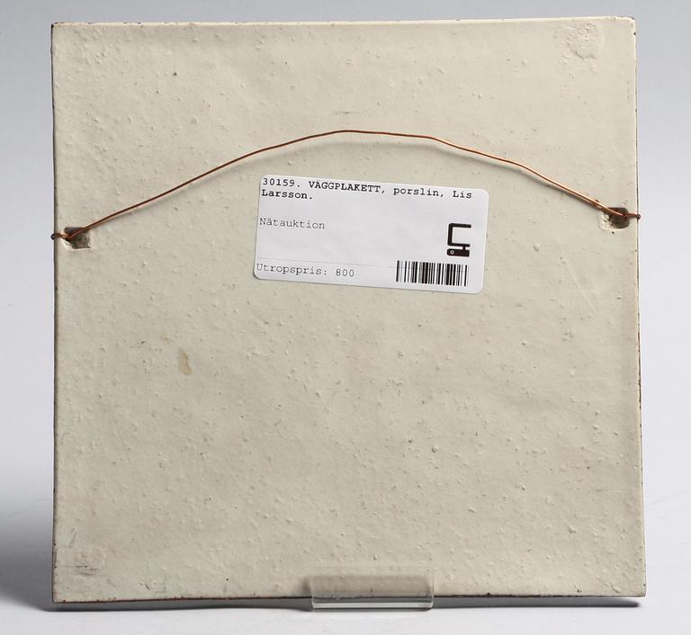 VÄGGPLAKETT, porslin, Lisa Larson.