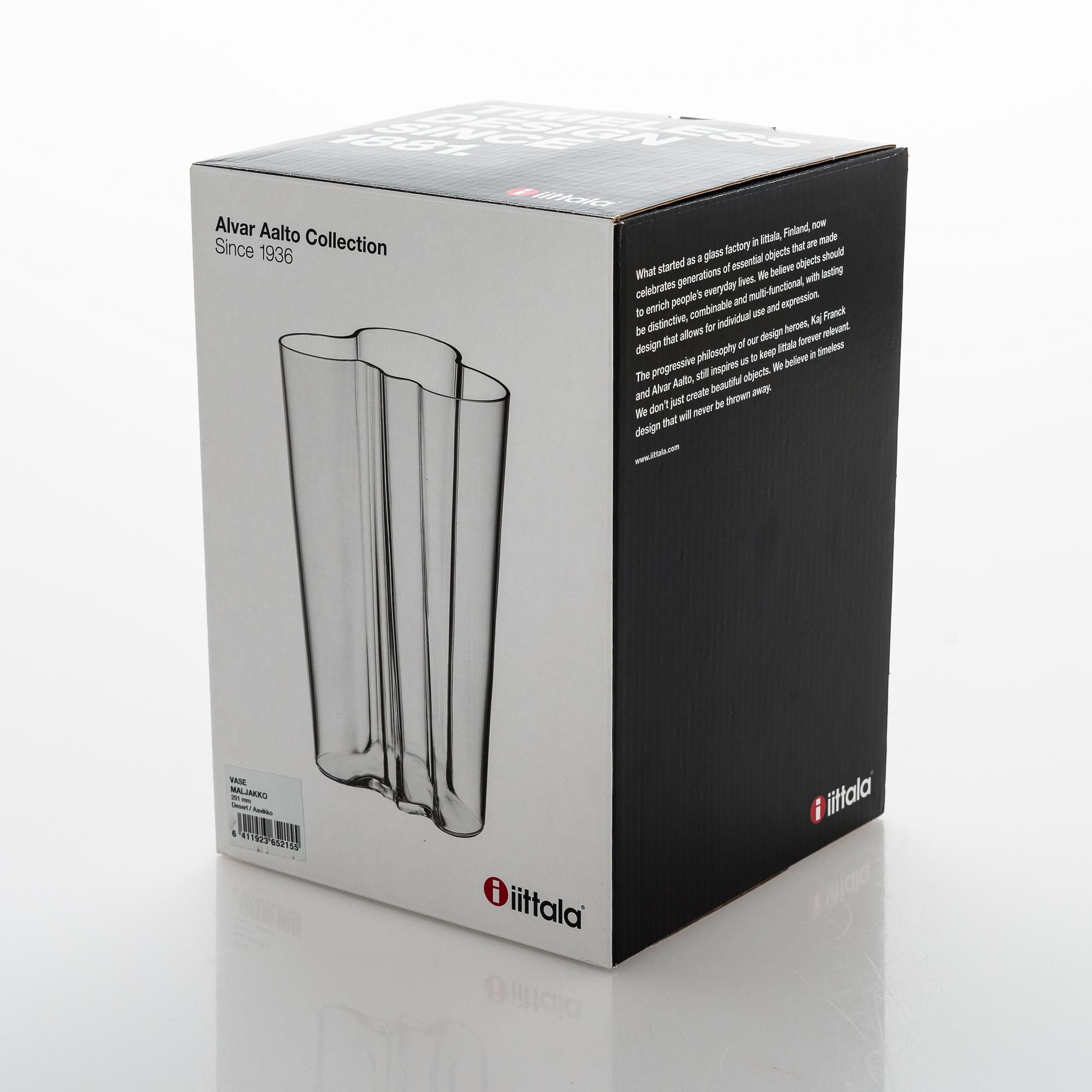 Alvar Aalto, maljakko, 201, 'Aavikko', merkitty Iittala.