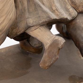 An earthenware sculpture, Europe, signed.