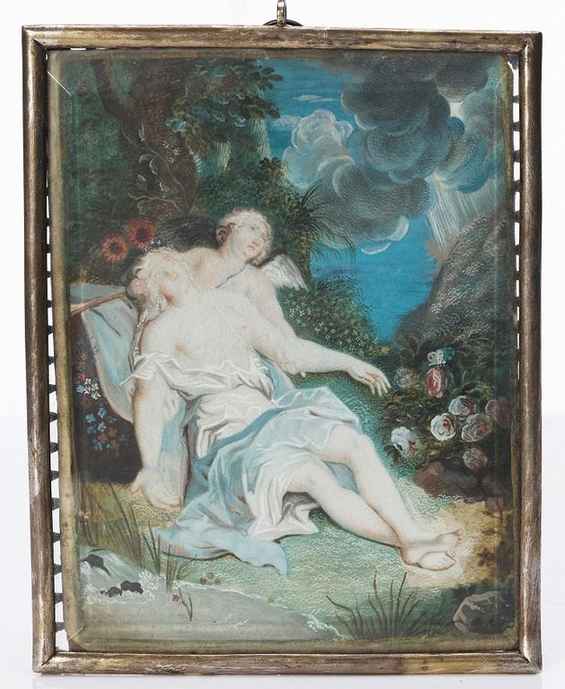 Okänd konstnär, omkring 1700, "Acis och Galatea" och ”Amor och Psyke” (troligen).