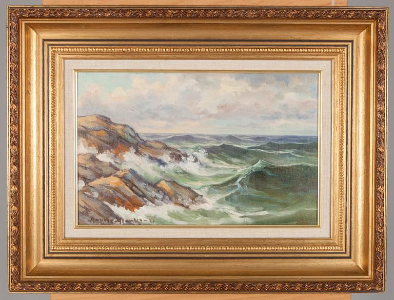 AARNE ALANKO, olja på duk uppfodrad på skiva, signerad och daterad -41.