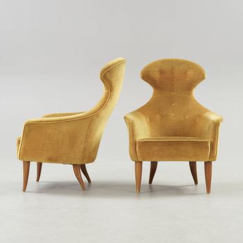 KERSTIN HÖRLIN-HOLMQUIST, fåtöljer, ett par, "Stora Eva", ur serien Paradiset, NK:s Triva-serie, 1950-60-tal.