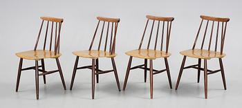 STOLAR, 4 st, "Fanett", Ilmari Tapiovaara, Edsbyverken, formgiven 1955, dessa exemplar 1958-59.