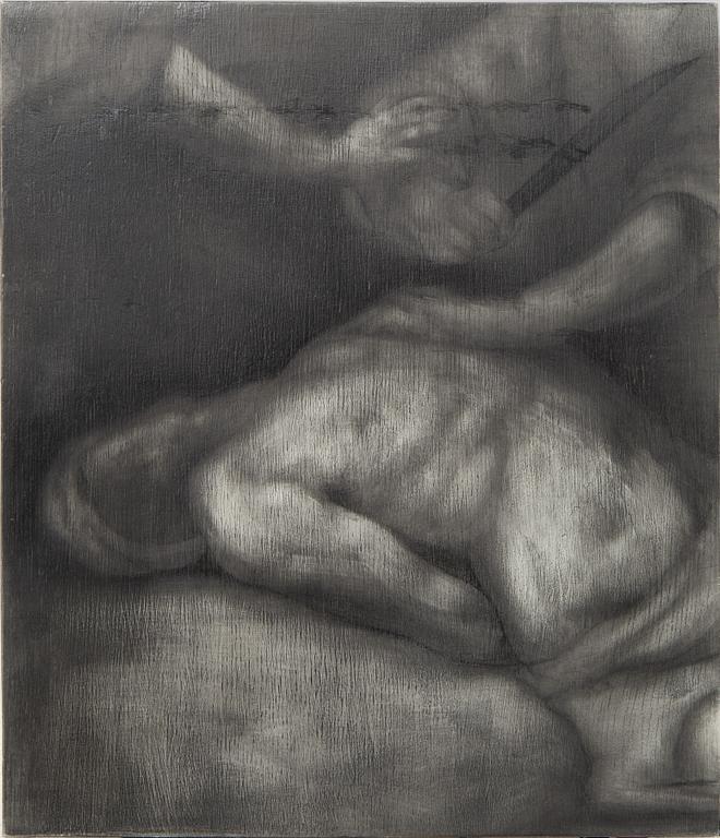 Ilias Papailiakis, pencil on wood, signed and dated 06 on verso.