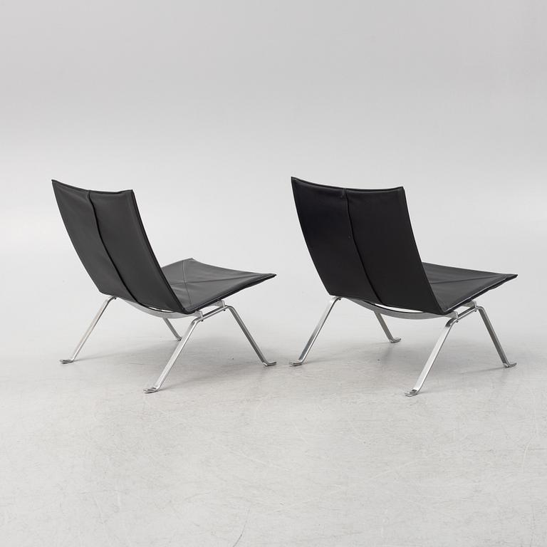 Poul Kjaerholm, fåtöljer, ett par, "PK22", Fritz Hansen, Danmark, 1987.
