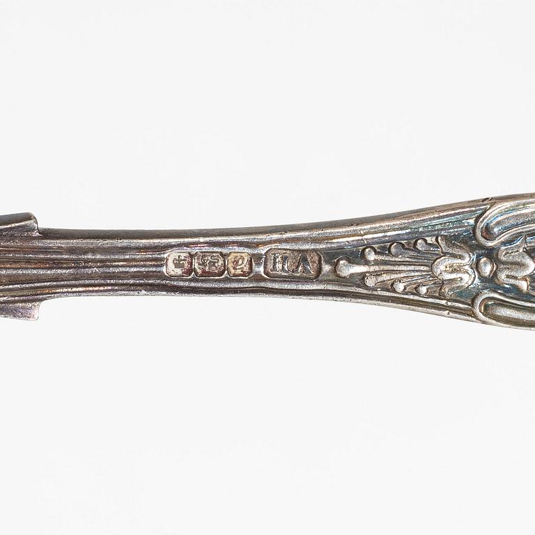 A silver cutlery set and wood case, mark of Émile Puiforcat and others, Paris, France 1850s-1900s.