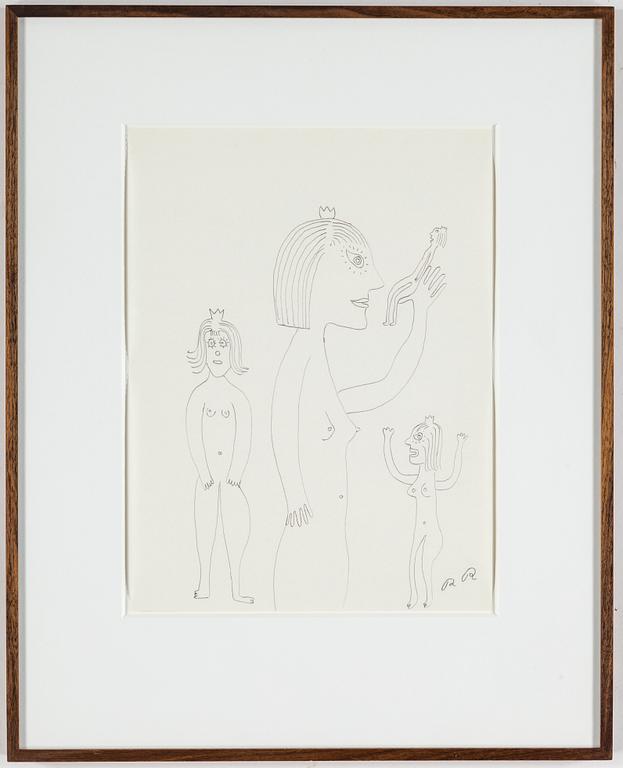 ROGER RISBERG, indian ink on paper, 1999, signed RR.