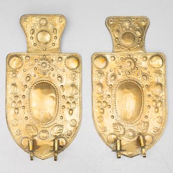A pair, of wall sconces, Baroque style, circa 1900.