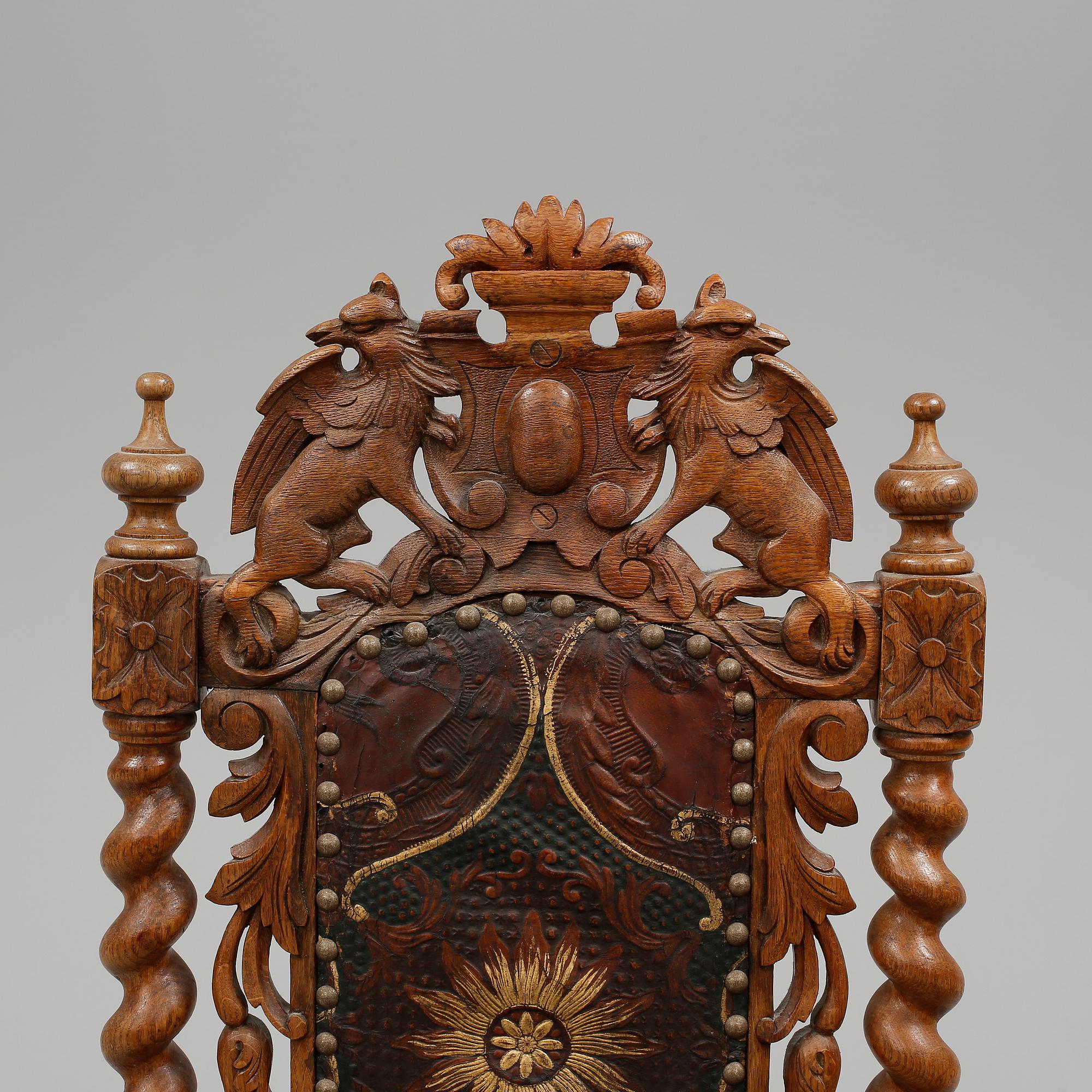 STOLAR, ett par, nyrenässans, 1800-talets andra hälft.