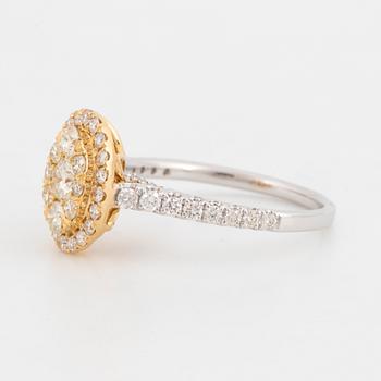 Oval shaped brilliant-cut diamond ring.