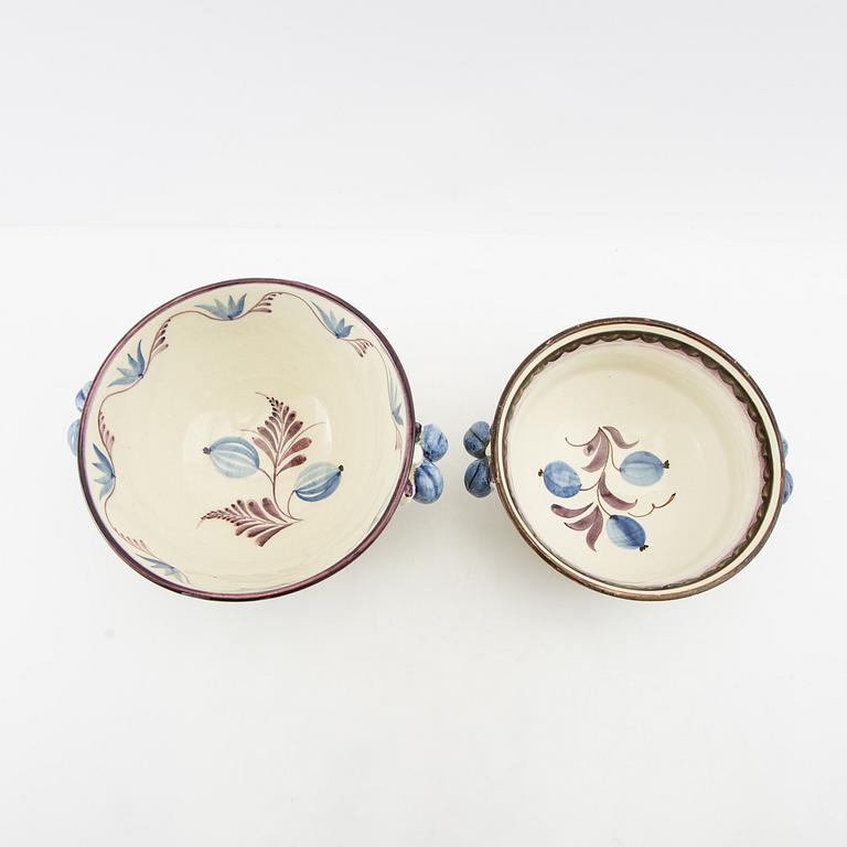 Ilse Claesson, vases 3 pcs and bowls 2 pcs Rörstrand, first half of the 20th century.