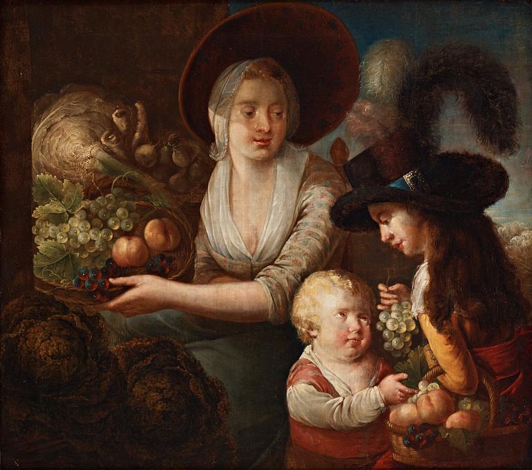 FRANSK KONSTNÄR, 1700-TAL, Marknadsscen.