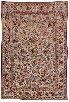191. A RUG, a semi-antique silk Kashan relief (souf), ca 300 x 199,5 cm.
