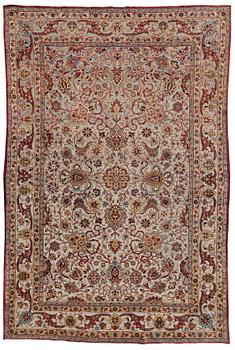 191. MATTO, a semi-antique silk Kashan relief (souf), ca 300 x 199,5 cm.