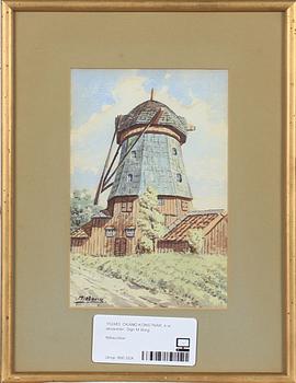 OKÄND KONSTNÄR, akvareller, 4 st. Sign M Borg.