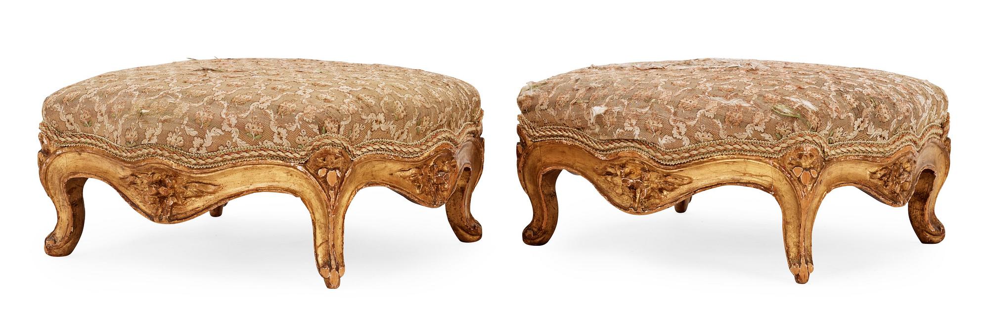 FOTPALLAR, ett par. Frankrike, 1700-talets mitt. Louis XV.