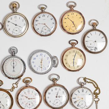 Collection of pocket watches, 63 pieces, "No reserve", various materials.