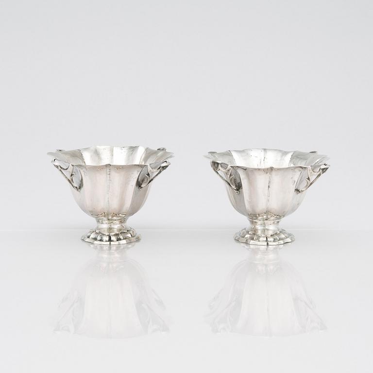 A pair of Italian Silver Sugar Bowls, Venice, mid 18th century.