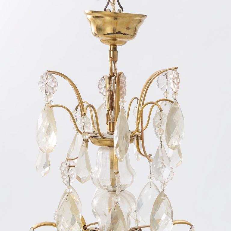 A Rococo style chandelier, Sweden, 20th Century.