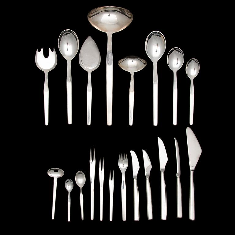 BESTICKUPPSÄTTNING, 124 delar, silver, "Marski", Tapio Wirkkala, Kultakeskus Tavastehus, 1960-tal. Silvervikt  ca 3340g.