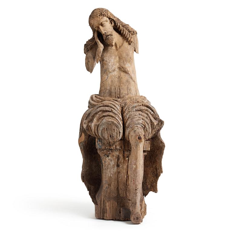 An late 15th century and around year 1600 carved wood sculpture.