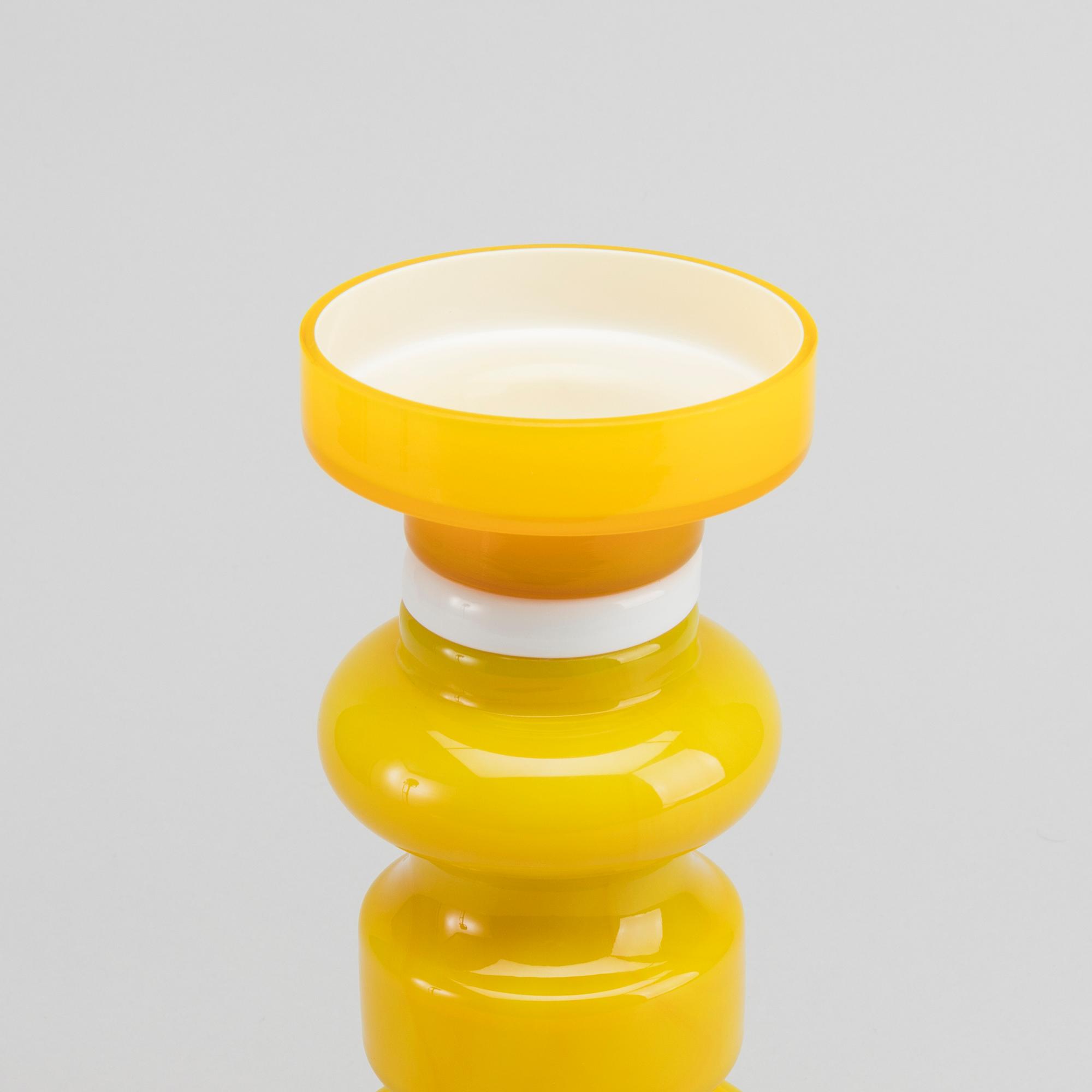 LJUSSTAKE/VAS, glas 1960/70-tal.