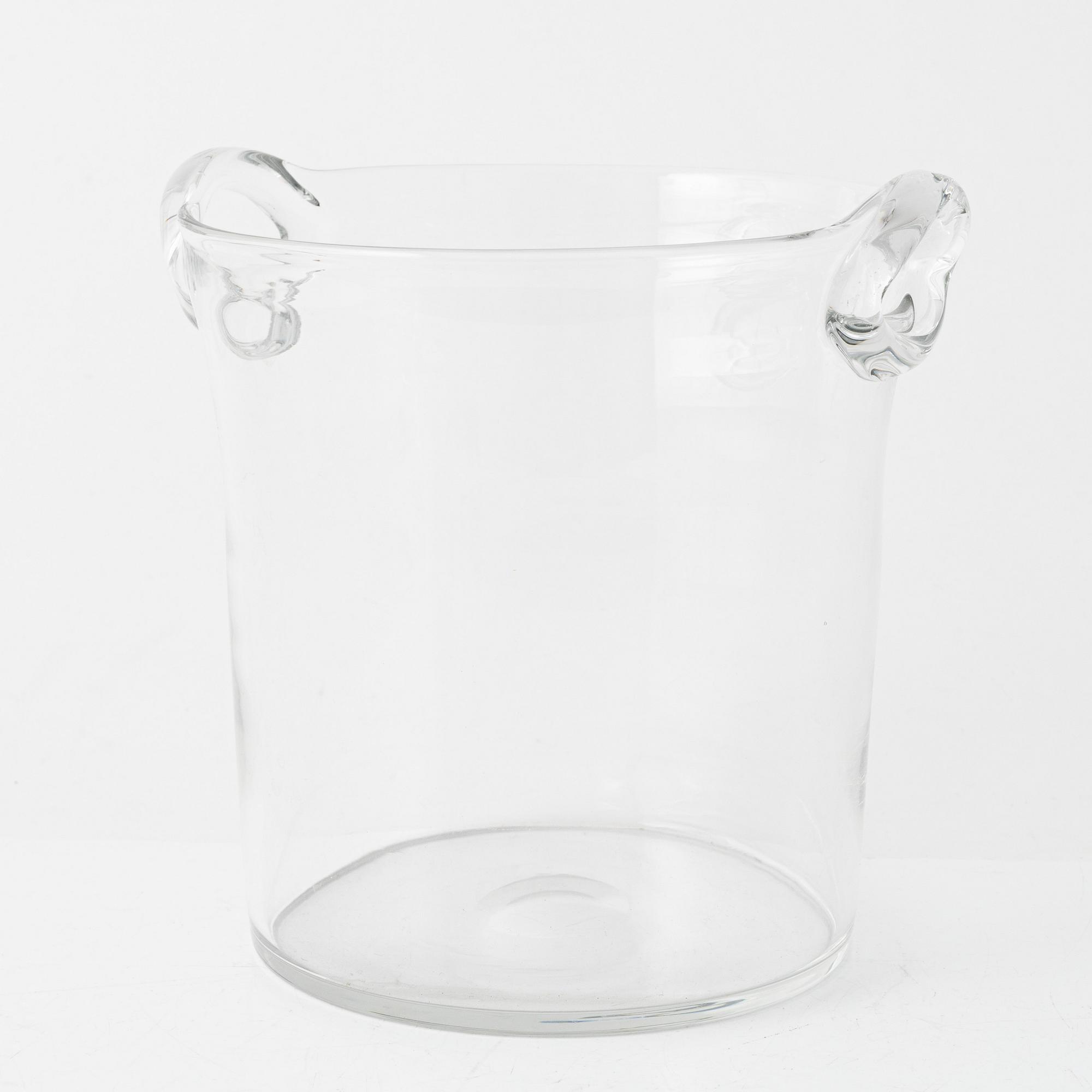 Nils Landberg, ishink och champagnekylare, glas, Orrefors, 1900-tal.