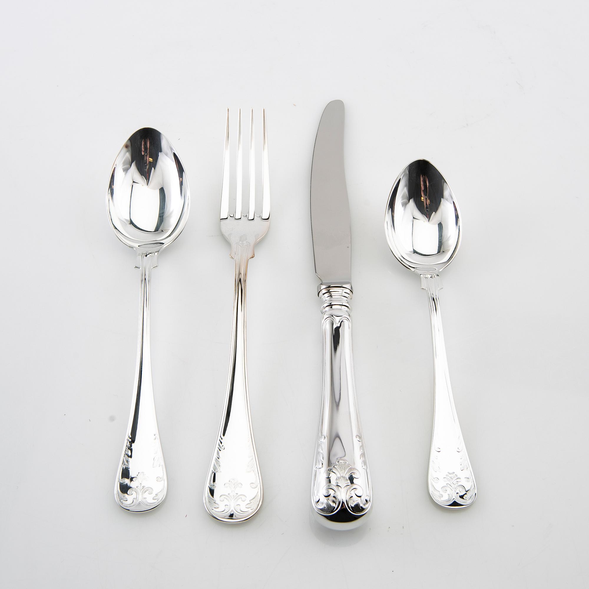 Cutlery silver, 48 pieces "Old French", GAB, Eskilstuna, 2005.