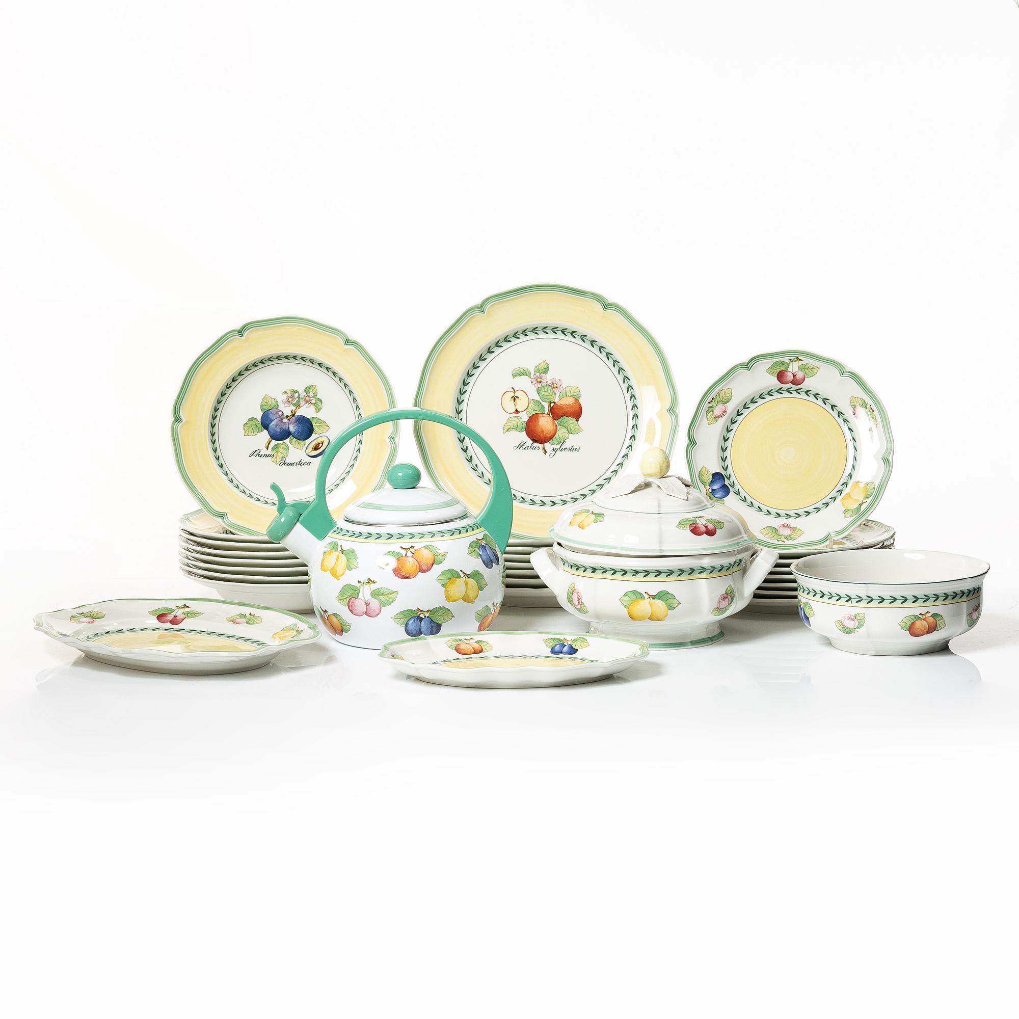 Servis, 29 delar, porslin, "French Garden Fleurence", Villeroy Bosch, Tyskland.