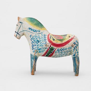 A painted folk art dala horse early 20th century.