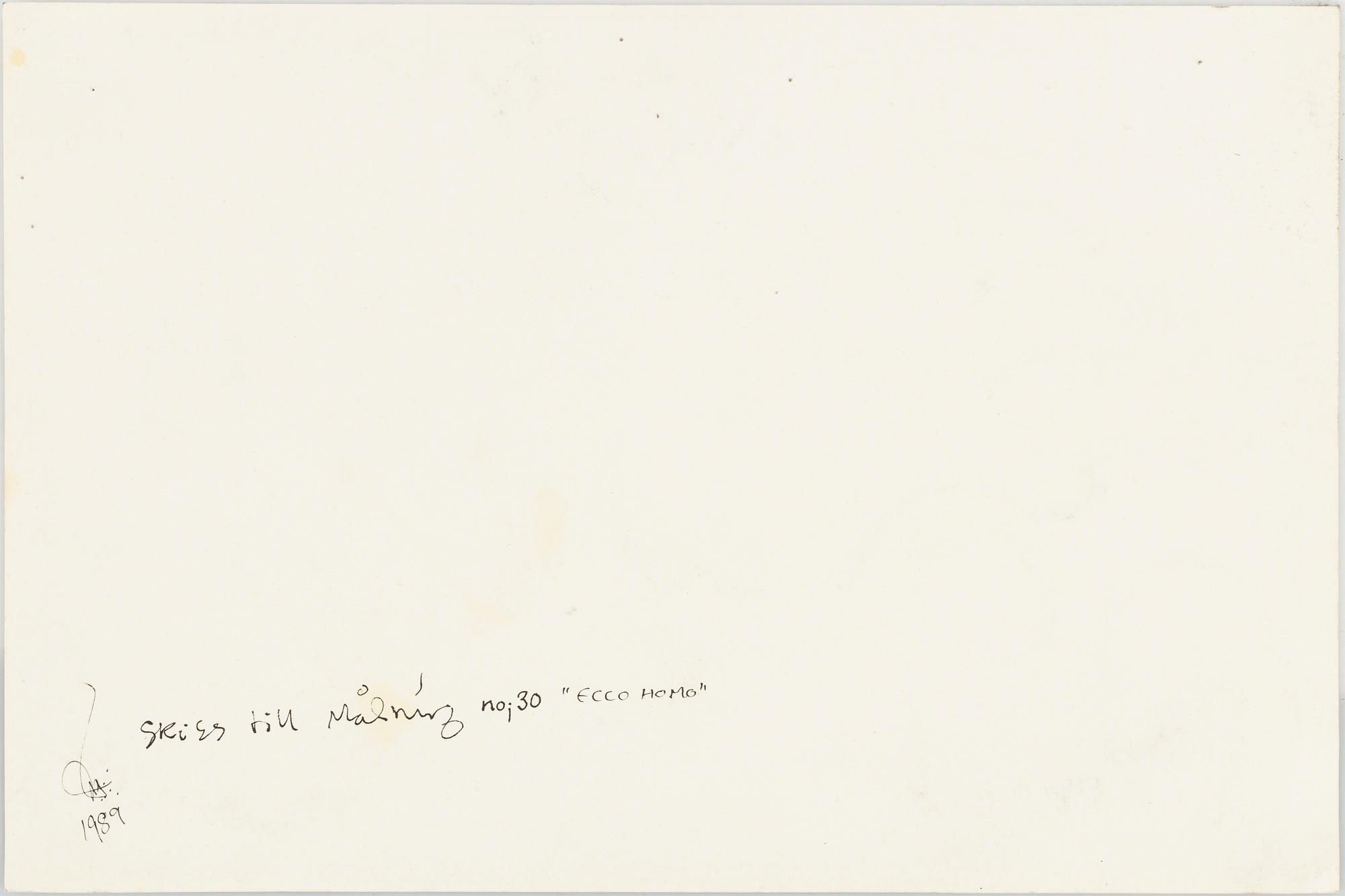 ULF RAHMBERG, Mixed media, signed with monogram and dated 1989 verso.