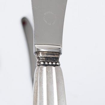 Georg Jensen, bestick, 30 delar, sterling silver, modell "Konge/Acorn", design Johan Rohde, Köpenhamn, Danmark, efter 1945.