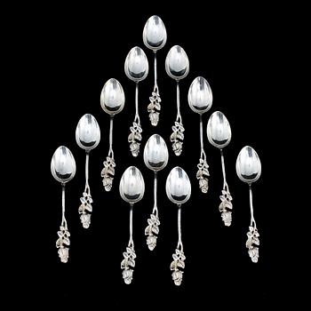 PARTI BESTICK, 89 delar, silver, bl a GAB, 1900-talets första hälft. Total vikt 2 552 g.