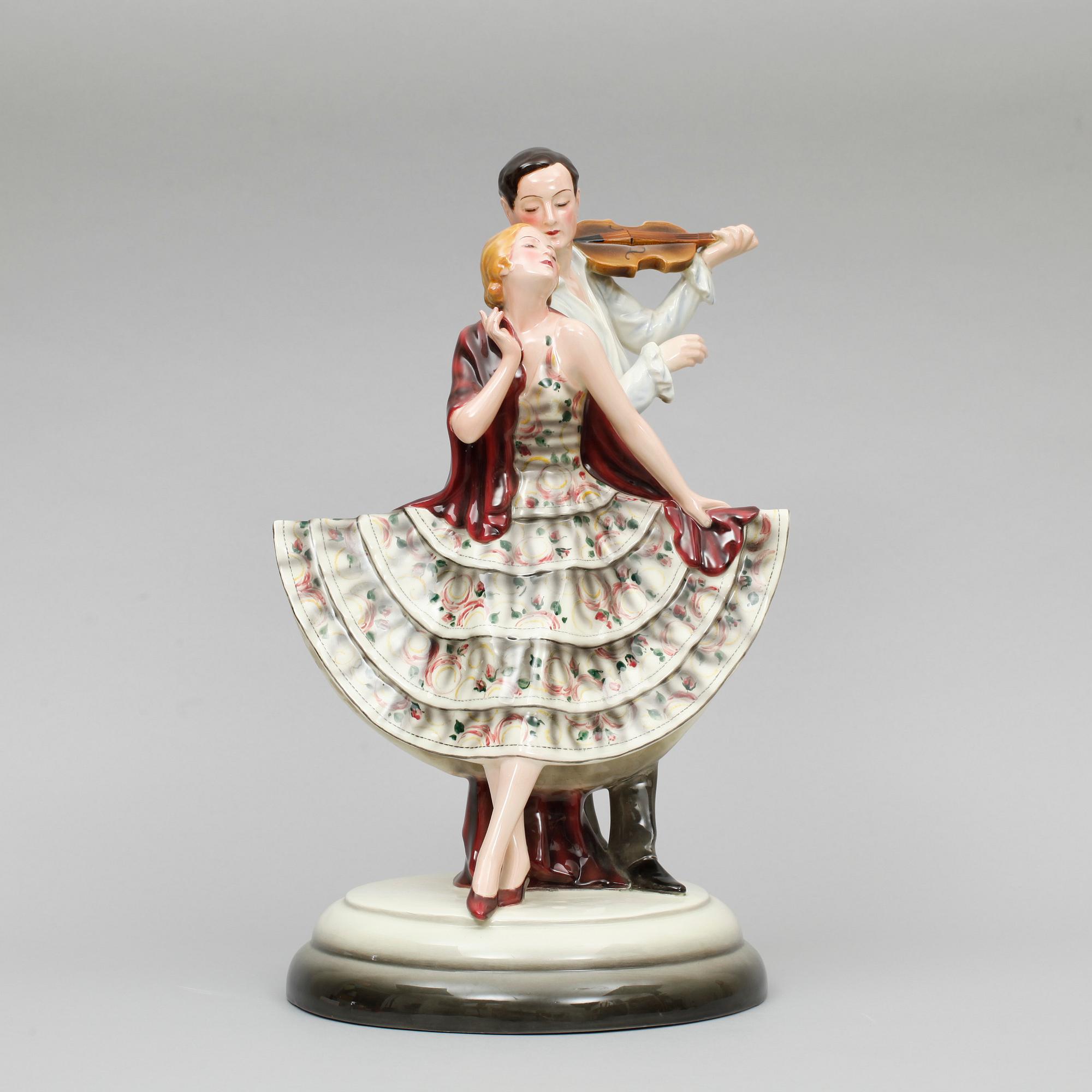 FIGURIN, flintgods, Goldscheider, art deco, 1900-talets första hälft.