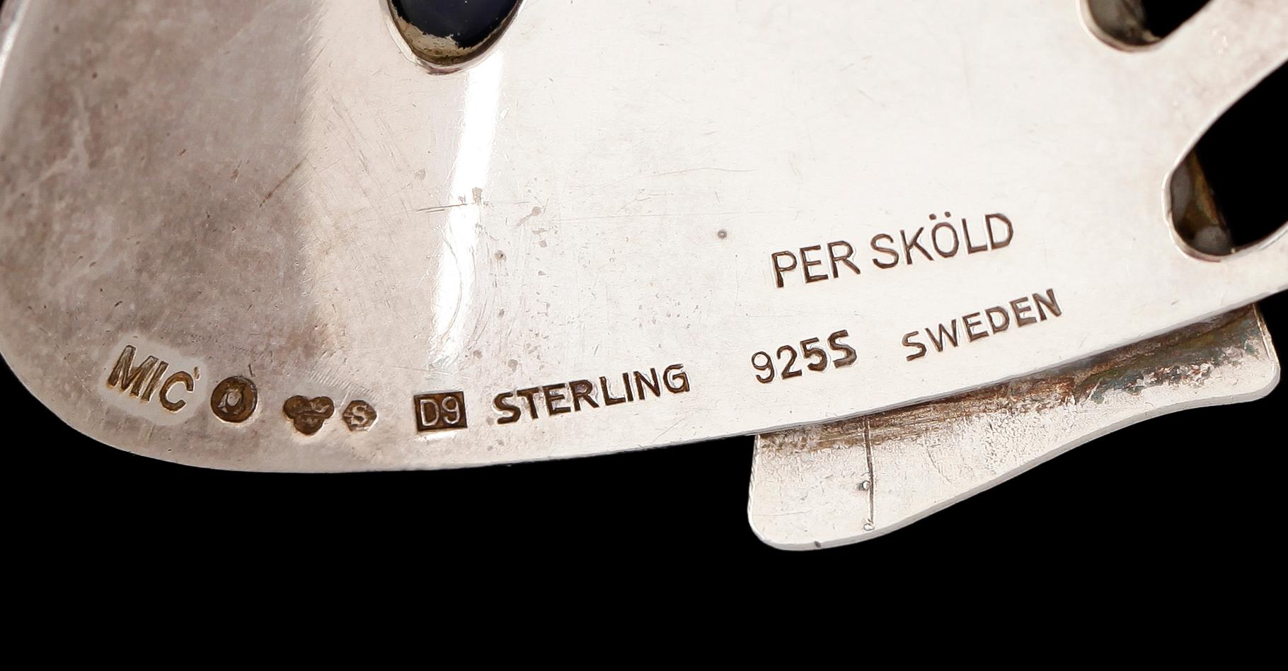 BROSCH, sterlingsilver, Per Sköld, Michelsen Aktiebolag, Stockholm 1954. Total vikt ca 21 g.
