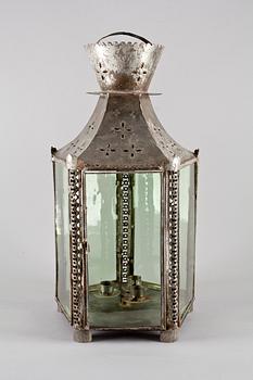 LYKTA, plåt och glas, trol. 1800/1900-tal.