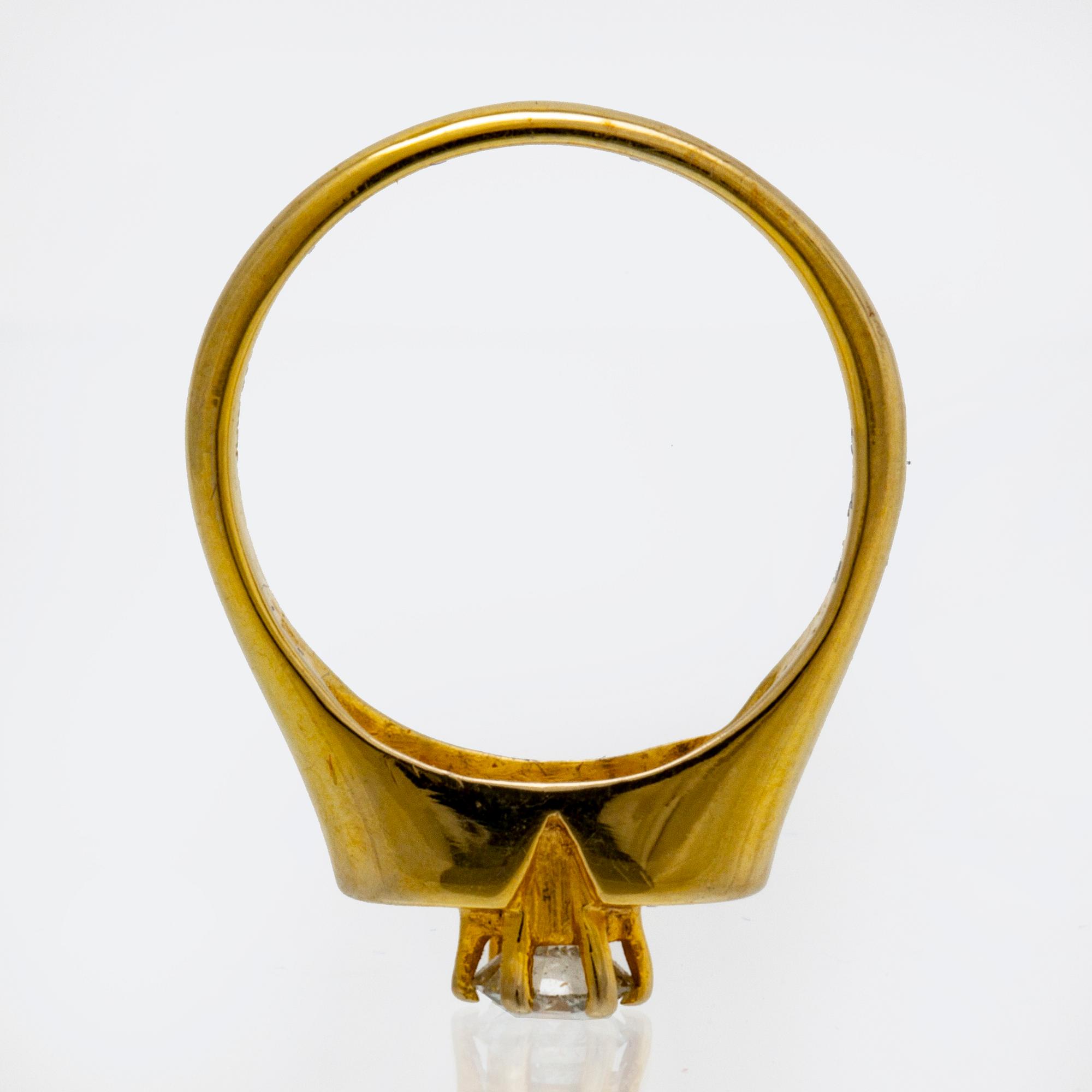 Ring 14K gold 1 brilliant-cut diamond approx 0,40 ct approx I SI.