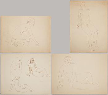 Wilhelm Kåge, modellstudier, fyra stycken, 1930-40-tal.