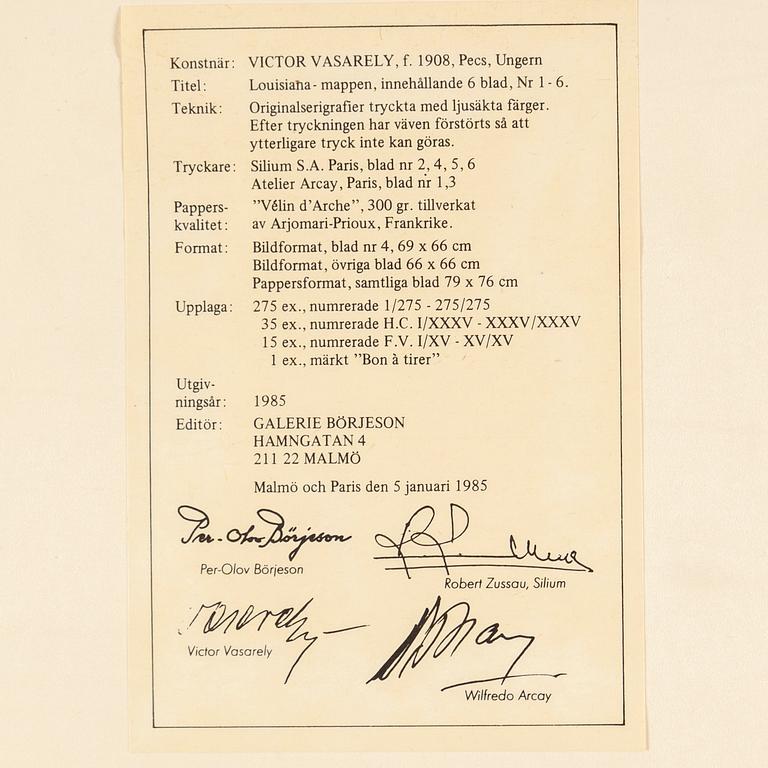 VICTOR VASARELY, silkscreen in colours, signed 174/225 cm.