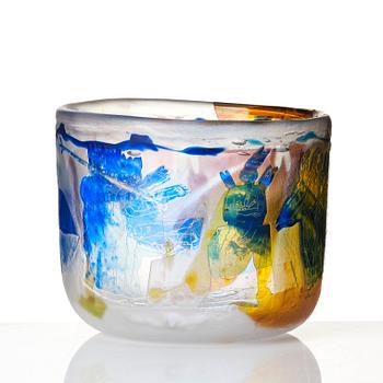 Ann Wärff, Ann Wolff), an engraved and etched cameo glass bowl 'Kröningsfesten' (The Coronation), Kosta Sweden 1977, unique.