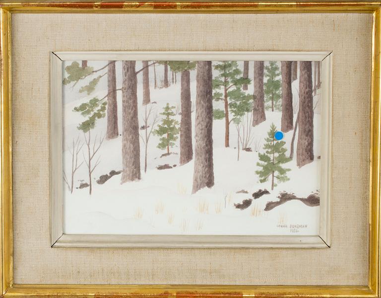 OSKAR BERGMAN, gouache. Signerad och daterad 1956.