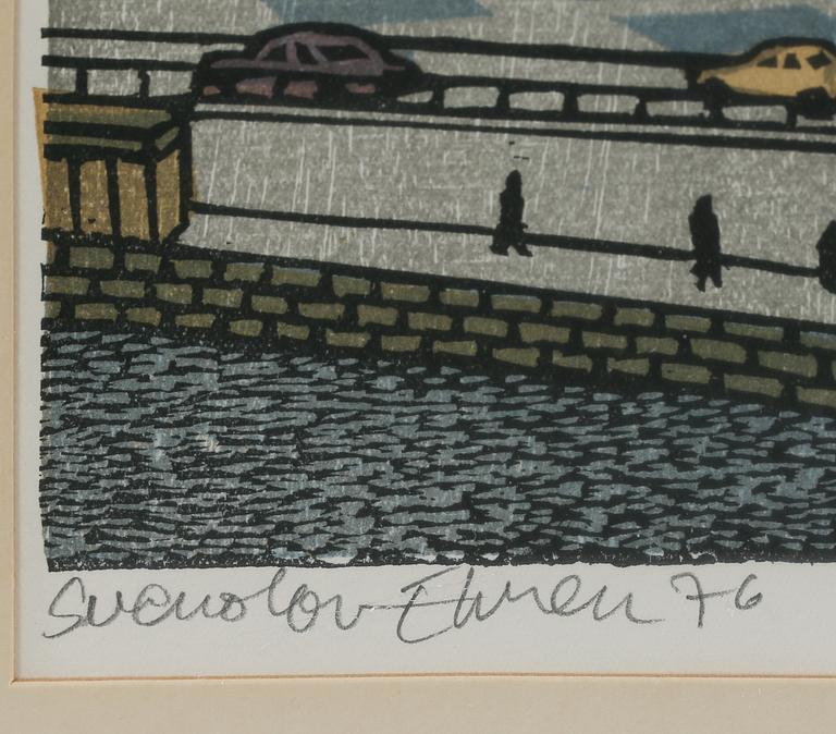 SVENOLOV EHRÉN, färglitografi, signerad, numrerad 344/360 och daterad -76.