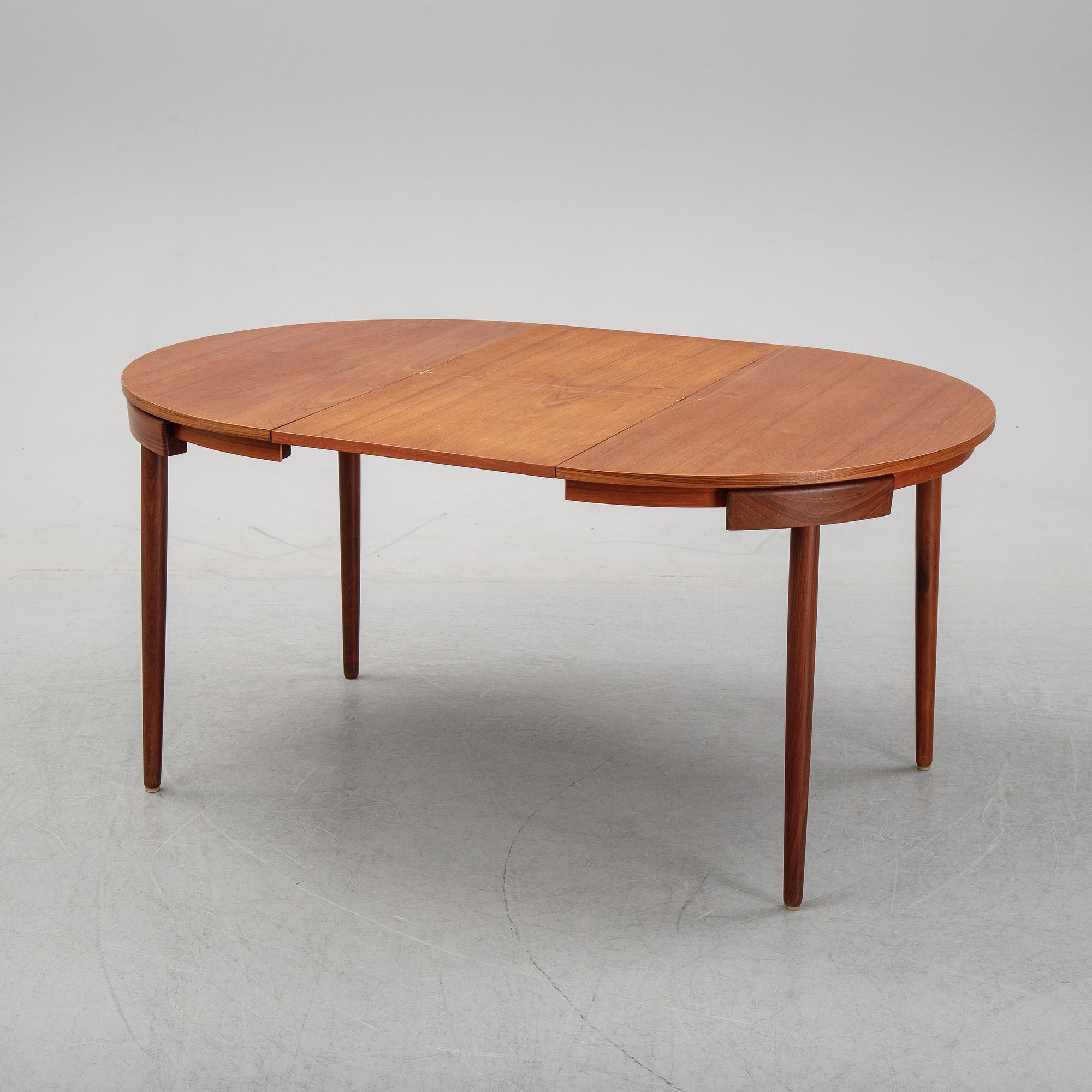 Hans Olsen, matbord och stolar, 4st, Frem Røjle, Danmark, 1950-tal.