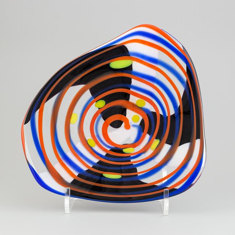 Erik Höglund, a glass dish, Strömbergshyttan, 1994.