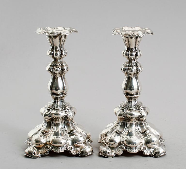 LJUSSTAKAR, 1 par, silver, CG Hallberg, Stockholm 1940.